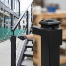 Dark Slate Gray Premium Aluminium Baluster Collar on Rake for 16mm Diameter with Black Powder Coating - 48mm Height and 34mm Width