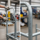 Dim Gray Premium Galvanised Modular Rail Platform Return Bend for 34mm Tube with 550mm Centres