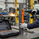 Dim Gray Professional Assembly Jig for High-Performance Gate Closer with Drilling Kit and Accessories
