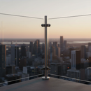 Dark Slate Gray Premium Heavy Duty Stainless Steel Glass Balustrade Corner Post 48.3mm x 2.0mm with Post Cap and Glass Clamps