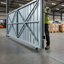 Dim Gray Premium 3 Metre Ground Track for V Wheels - Heavy Duty Galvanised Steel with 800kg Weight Limit