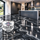 Dark Slate Gray Metallic Epoxy Design Coat – High Gloss Marble Effect Floor Resin