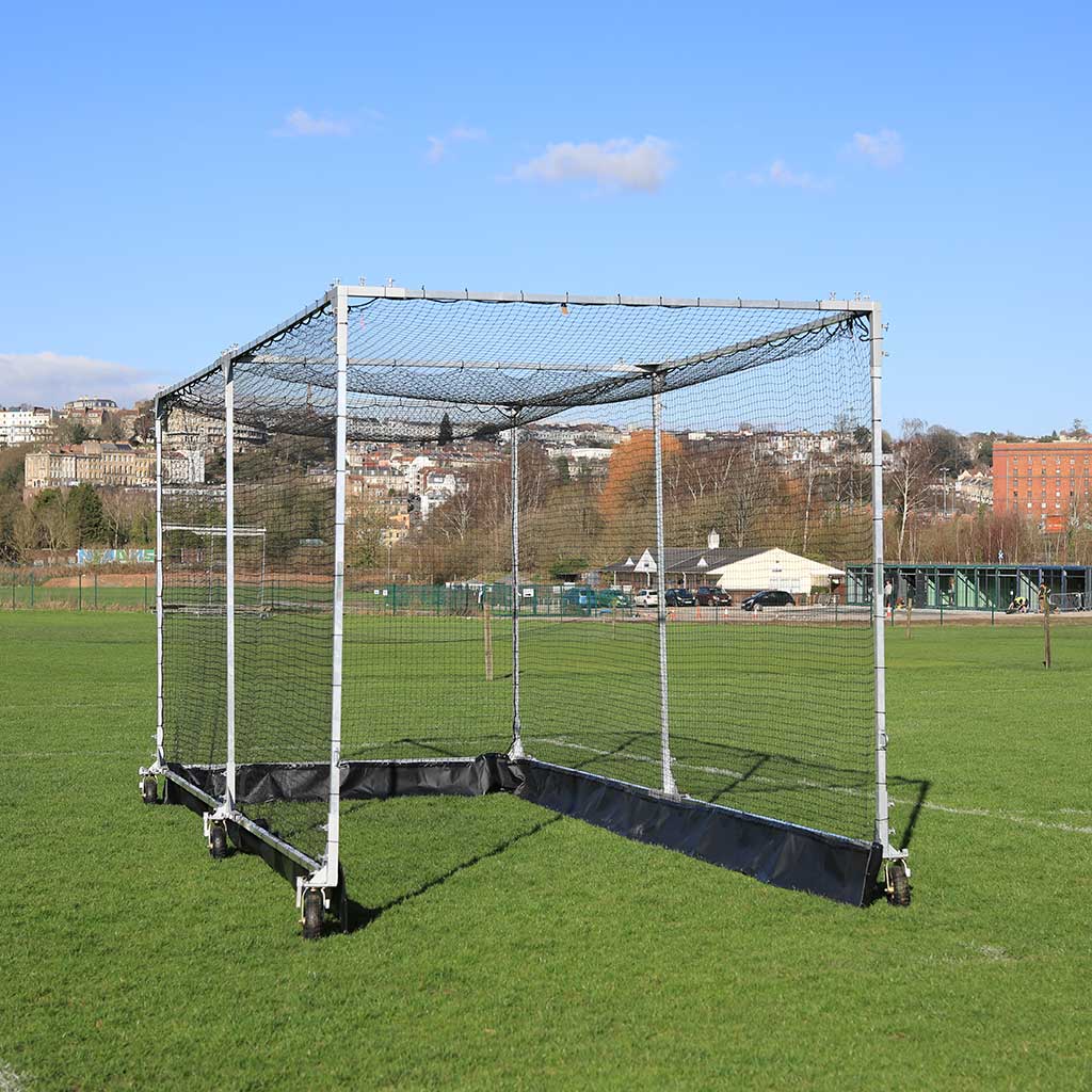 Dim Gray 3m Aluminium Mobile Cricket Cage – Easy to Move with 6 Wheels