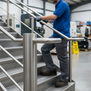 Gray Premium Thin Tube to Tube Handrail 90 Degree Support for 48.3mm Posts - 316 Stainless Steel with Satin Finish
