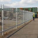Dim Gray Premium Heavy Duty Steel Palisade Fencing Panel 1.8m High with Triple Point Pales and Fencing Post for Secure Enclosures