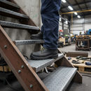 Dark Slate Gray Heavy Duty Steel Stair Tread 900 x 265 x 4.5mm with 50mm Turn Up/Down for Safe Staircase and Fire Escape Applications