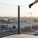 White Smoke Premium Easy Slide Base Fix Aluminium Balustrade Corner Post for 11.5mm Thick Glass - Fast Installation, Load Tested, Anthracite Grey