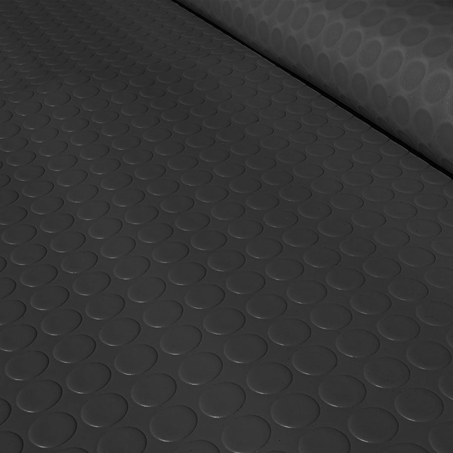 Dark Slate Gray Circular Stud Rubber Matting Roll – R11 Slip-Resistant Flooring for Industrial & Commercial Areas