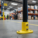 Dark Gray Premium Oval Base Flange Key Clamp for 42.4mm Tube - Yellow Powder Coated Finish for Internal Use
