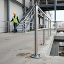 Dark Gray Premium Round Post Base Plate 100mm Diameter for 42.4mm Tube - 316 Stainless Steel with Raw Finish