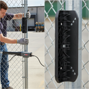 Light Gray Premium Chain Link Bracket for Gate Closer Installation on Fences with Full Fixation Kit and Compatibility for Various Post Sizes