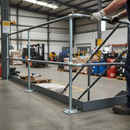 Slate Gray Premium Flat Base Handrail for 34mm Tube - Galvanized Steel with 550mm Ball Centres and 60mm Ball Size