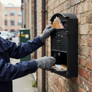 Black Premium Wall-Mountable Mailbox Front Opener - Durable Cast Aluminium with Dimensions 405 x 255 x 90mm