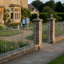 Dim Gray Premium Ball Top Fence Panel 1860mm x 925mm - Galvanised Finish with Easy Installation