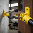 Dark Olive Green Premium Swivel Angle Wall Flange Fitting for 48.3mm Tube - Yellow Powder Coated Finish for Internal Installations