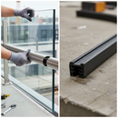 Dark Gray Premium Rubber Gaskets for Slotted Tube - 3000mm Long for 15-17.5mm Glass - High-Quality Professional Grade for Industrial and Commercial Applications