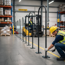 Dark Gray Premium 16mm Diameter Hooped Top Barrier, 1.2m High with 100mm Gaps and 116mm Centres for Enhanced Visibility and Safety