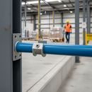 Gray Premium Handrail Mounting Bracket Joint at 90° for 33.7mm Tube - Perfect for Roof Edge Systems