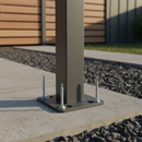 Rosy Brown Premium Aluminium Fence Post Base Fixing Plate in Powder Coated Anthracite Grey for Durable Structural Support