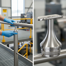 Dark Gray Premium Thick Tube to Tube Handrail Support for 42.4mm Posts - 316 Stainless Steel Construction with Satin Finish