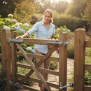 Dark Slate Gray Premium Galvanised Adjustable Hinge Set 600mm with Complete Fixings for Secure Gate Installation