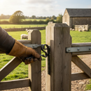 Dark Slate Gray Premium Forged Shepherds Gate Crook Hammered Edge Bar 25 x 8mm with Varying Crook Lengths for Durable Gate Construction