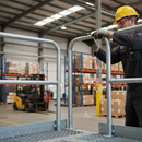 Black Premium Galvanised Modular Rail Platform Return Bend for 34mm Tube with 500mm Centres