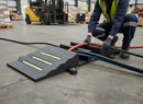 Dark Sea Green Premium Heavy-Duty Hose Protection Ramp for 2.5" Flat Hoses - Durable and Economical with High Visibility Strips