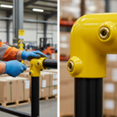 Black Premium 90° Elbow Connector for 33.7mm Tube - Yellow Powder Coated with Grub Screws for Internal Use