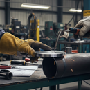 Dark Slate Gray Premium 316 Stainless Steel Flat Disc for Welding - 42.4 x 5mm with Satin Finish