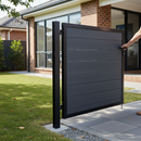 Dark Slate Gray Premium Aluminium Fence Post for Composite Gate Boards - 2350mm Length, Powder Coated Black Finish, Versatile Universal Post