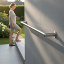 Dim Gray Premium Adjustable Handrail Bracket with Flat Back for 42.4mm Tube - Durable and Versatile Design