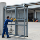 Dark Gray Premium Single Trolley Gate Wheel Carriage - Galvanised Steel with 42mm Diameter Wheels and M12 Threaded Bar for Smooth Operation