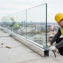 Gray Premium Aluminium Channel Glass Kit for 12mm Glass - 2500mm Length with Plastic Inlays and Rubber Seals for Frameless Sections