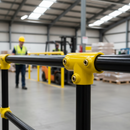 Dark Gray Premium Long Tee Key Clamp 90° Connection for 48.3mm Tube - Yellow Powder Coated for Indoor Use