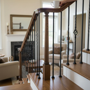 Gray Premium Square Hollow Stair Spindle Double Basket with Powder Coated Black Finish - 1117mm Height and 55mm Width