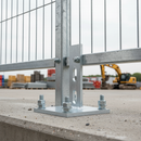 White Smoke Premium Galvanised Panel Bolt Down Foot for Estate Fencing - Fully Welded, Concrete Option, Easy Installation