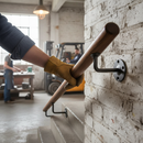 Gray Premium Heavy Duty Handrail Bracket with 85mm Projection and 75mm Dia Back Plate for Secure Installation