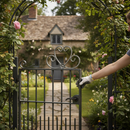 Dark Slate Gray Premium Heavy Duty Gate Top Scroll Heart 305 x 200mm with 16x8mm Flat Bat for Robust Outdoor Security