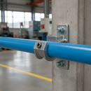Light Slate Gray Professional 90° Handrail Mounting Bracket for 48.3mm Tube - Bolt-On Joint for Roof Edge Systems