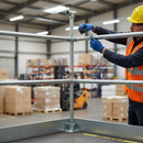 Dim Gray Premium Pre-Assembled Mid Post for 33.7mm Tube with 1100mm Height and 550mm Mid Rail Height