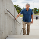 Dark Gray Premium 304 Stainless Steel Handrail Kit - 42.4mm Outside Diameter Tube, 1000mm Long with Wall Brackets and End Caps