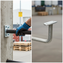 Dark Gray Premium Mild Steel Handrail Bracket with 85mm Projection and Galvanised Finish - High-Quality Professional Grade for Industrial and Commercial Appl...