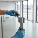 Gray Premium Square Type Glass Clamp 45 x 45 x 27mm for 42.4mm Tubes with Rubbers for 8-10mm Glass