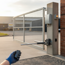 Gray Premium Electromechanical Ram Kit for Gates Up to 6m Leaf 750kg - Includes Mechanical Arms, Control Unit, Photocells, and Remote Controls