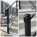 Dark Gray Premium Aluminium Baluster Collar on Rake with Powder Coated Finish for 12.5mm Square, Height 48mm and Width 34mm