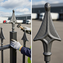 Slate Gray Premium Heavy Duty Railhead with Ball, Dimensions 160mm x 65mm x 15mm for Robust Applications