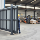 Gray Premium Heavy Duty Double Trolley Gate Wheel Carriage with Galvanised Steel Construction and 44mm Diameter Wheels