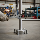 Dark Gray Premium 304 Flat Tube Base with M8 Threaded Hole for 42.4mm x 2mm Tubing - High-Quality Professional Grade for Industrial and Commercial Applications