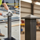 Gray Premium Tube Top with Flange for 100 x 100mm Box Section – Durable and Versatile Connection Solution